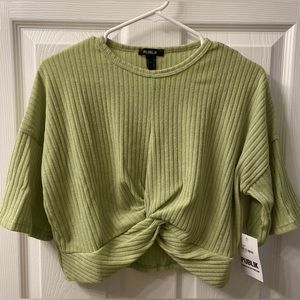 Lime Green Front Twist Top